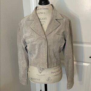 Women's Greige Suede Leather Jacket
